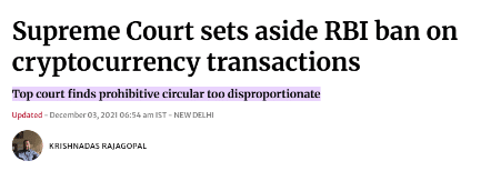 Indian Regulatory Stance On Crypto