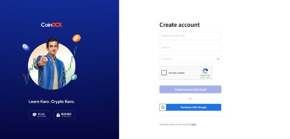 Create Your Account on CoinDCX Create Your Account on CoinDCX
